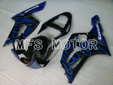 Kawasaki NINJA ZX6R 2003-2004 Injection ABS Fairing - Flame - Black Blue - MFS3710